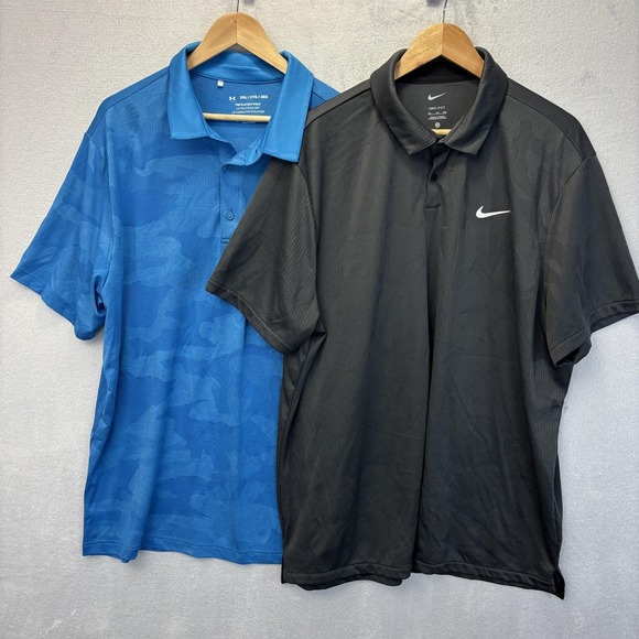 Under Armour Other - Lot of 2 Nike Dri-Fit Under Armour Camo Golf Playoff Polo Shirt Mens 2XL XXL